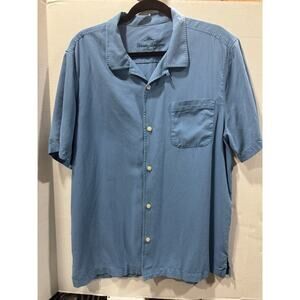 Tommy Bahamas Men’s Blue XL 100% Silk DAD Beach Shirt